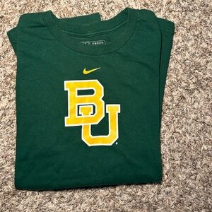 Nike Green Tee with Gold BU Logo and Swoosh